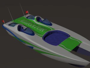 10m power cat boat 3D Model
