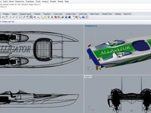 10m power cat boat 3D Model