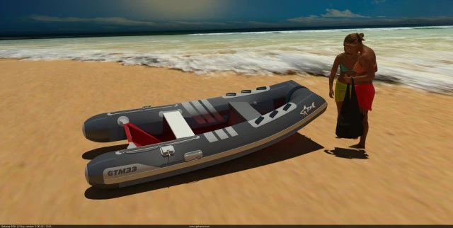 5m inflatable boat 3D Model .c4d .max .obj .3ds .fbx .stl .blend 