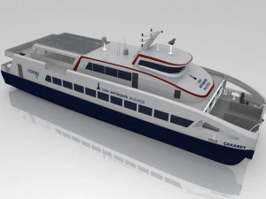 Izmir city ferry boat - with all equipments 3D Model