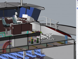 Izmir city ferry boat - with all equipments 3D 모델