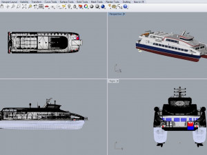 Izmir city ferry boat - with all equipments 3D 모델