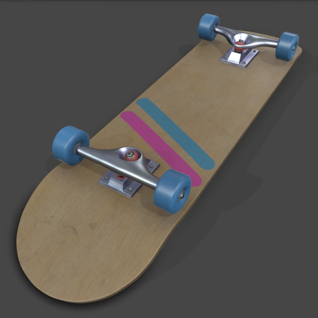 realistic skateboard 3D Model .c4d .max .obj .3ds .fbx .stl .blend