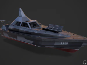 barco de patrulha furtivo Modelo 3D