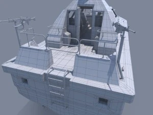 barco de patrulha furtivo Modelo 3D