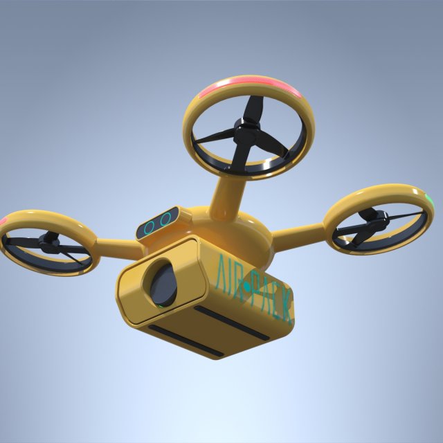 delivery quadrocopter drone 3D Model .c4d .max .obj .3ds .fbx .stl .blend 