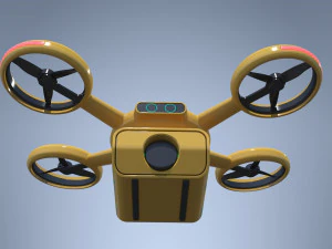 배달 쿼드로콥터 드론 3D 모델