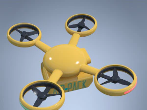 배달 쿼드로콥터 드론 3D 모델