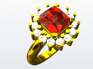 戒指尺寸 14 犀牛 3D 打印模型