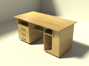 wooden desk 3D-Modell