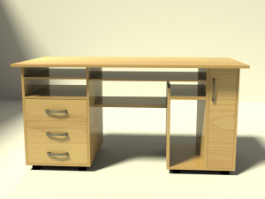 wooden desk 3Dモデル
