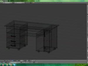 wooden desk 3Dモデル