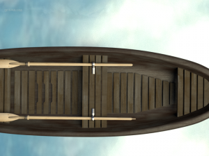 wooden boat Model 3D