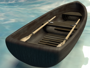 wooden boat Model 3D
