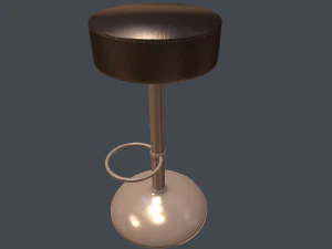 barra de metal sentada em poli baixo e alto Modelo 3D