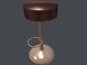 metal bar sit low and high poly 3D Model