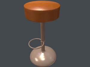 metal bar sit low and high poly 3D Model