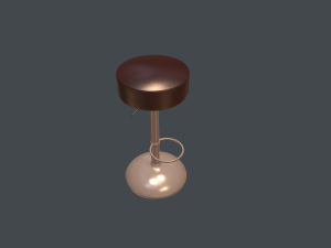 metal bar sit low and high poly 3D Model