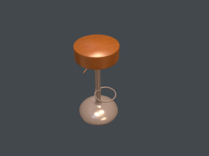metal bar sit low and high poly 3D Model