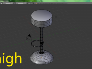 metal bar sit low and high poly 3D Model