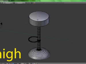 metal bar sit low and high poly 3D Model