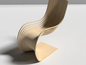 silla pipo madera Modelo 3D