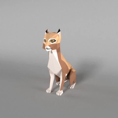 low poly bobcat 3D Model .c4d .max .obj .3ds .fbx .stl .blend 