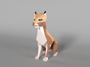 low poly bobcat 3D 모델
