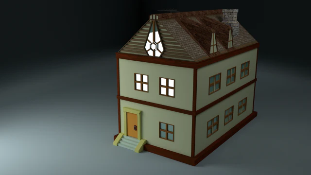 two floor house 3D Model .c4d .max .obj .3ds .fbx .stl .blend 