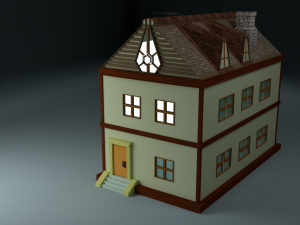 two floor house Model 3D
