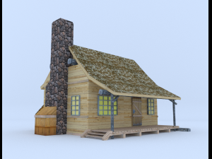 wood house Modelo 3D