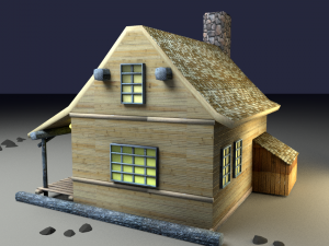 wood house Modelo 3D