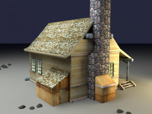 wood house Modelo 3D