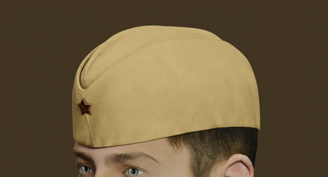 soviet infantry side cap 3D Model .c4d .max .obj .3ds .fbx .stl .blend 
