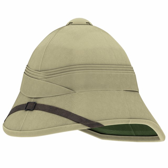 cork pith helmet 3D Model .c4d .max .obj .3ds .fbx .stl .blend 