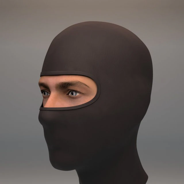 black balaclava mask 3D Model .c4d .max .obj .3ds .fbx .stl .blend