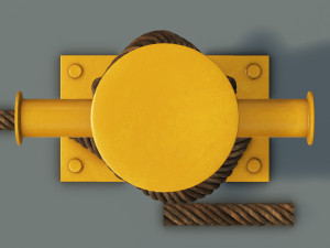 mooring sea bollard with rope knot 3 3D Model