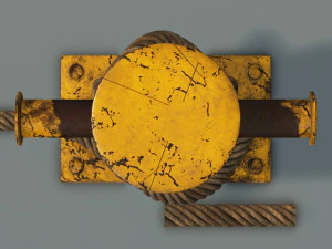 带绳结 3 的系泊海柱 3D 模型