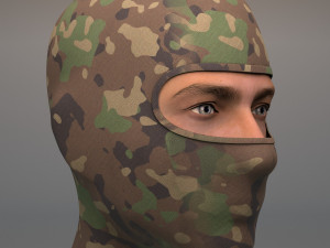 military balaclava mask woodland Modèle 3D