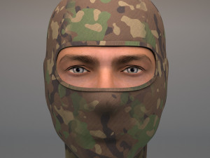 military balaclava mask woodland 3D Модель