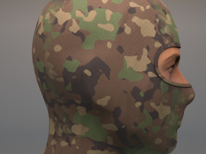 military balaclava mask woodland 3D Модель