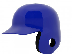baseball batting helmet with one ear protect Model 3D