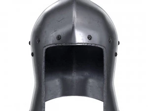 capacete de ferro barbute de cavaleiro Modelo 3D