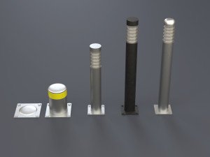 urban street bollards 3d set 3D 모델
