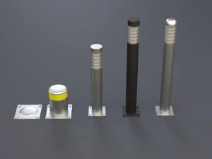 urban street bollards 3d set 3D Model