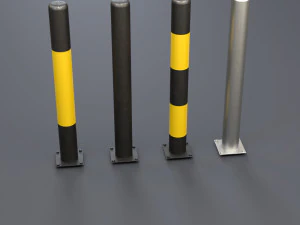urban street bollards 3d set 3D Model