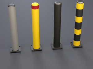 urban street bollards 3d set 3D 모델