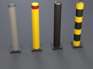 urban street bollards 3d set 3D Model