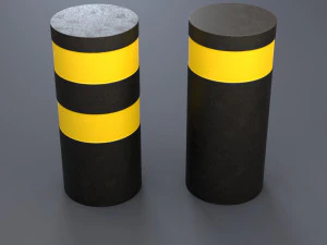 urban street bollards 3d set 3D Model