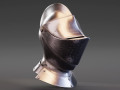Medieval Knight Armet Helmet with visor Modello 3D